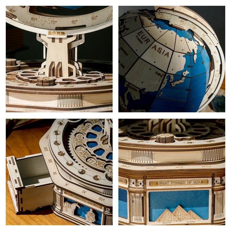 🌍 Robotime Globe Earth 3D Wooden Puzzle (567 pcs)
