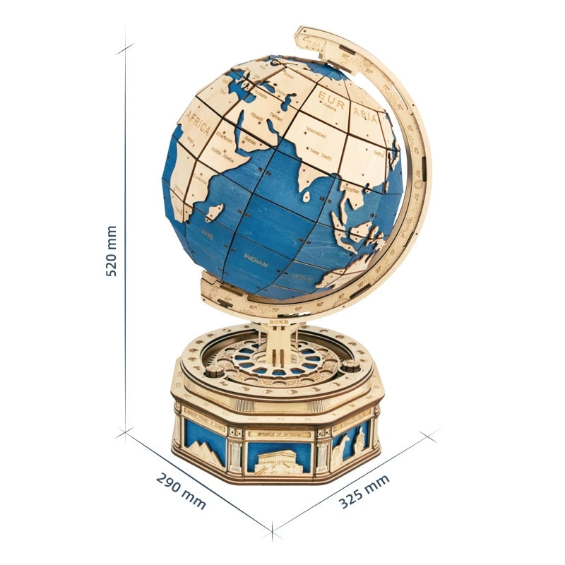 🌍 Robotime Globe Earth 3D Wooden Puzzle (567 pcs)