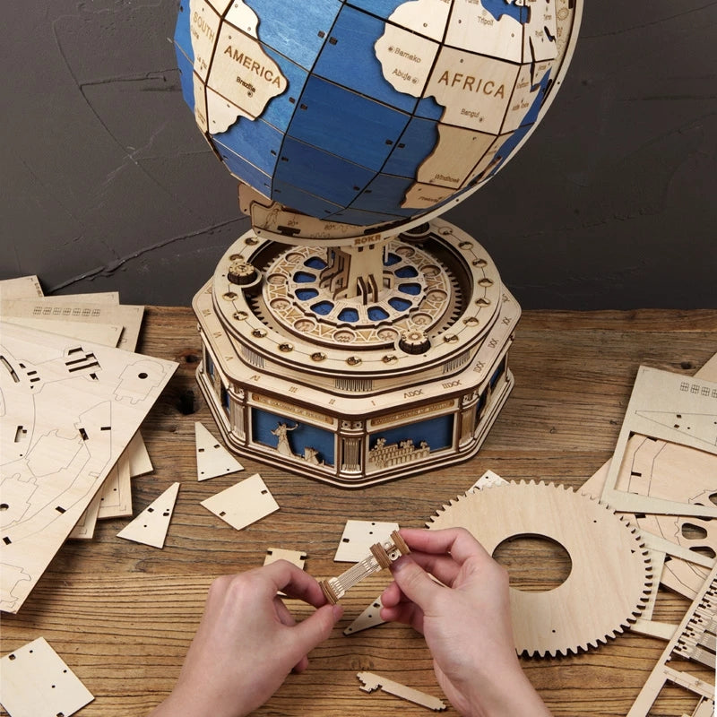 🌍 Robotime Globe Earth 3D Wooden Puzzle (567 pcs)